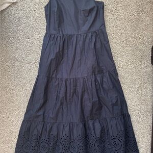 GAP Blue Strapless Sundress with Tiered Skirt for Cocktail